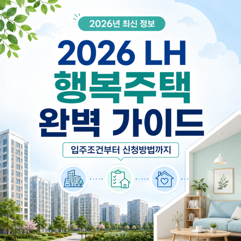 2026 LH 행복주택 총정리! 청년·신혼부부·대학생 입주조건부터 신청방법까지 한 번에 보기!