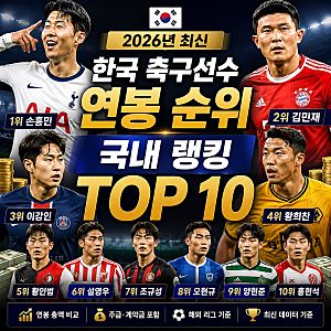 한국 축구선수 연봉 순위 국내 랭킹 TOP10 (2026년 최신)
