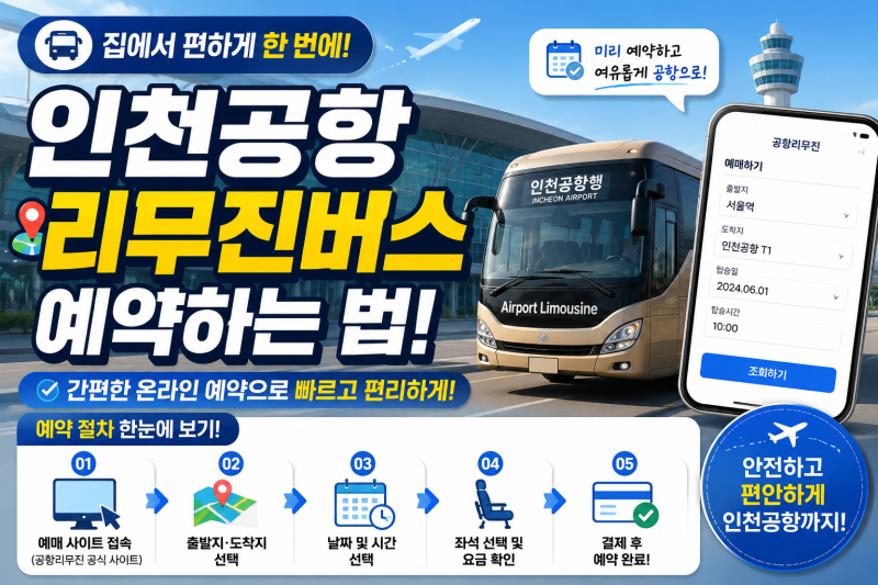 인천공항 리무진버스 예약하는 법 및 노선 시간표 터미널 이용(+셔틀버스)