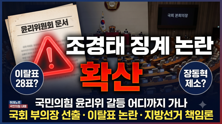 [취재노트] <b>조경태</b> 징계 논란 확산, 국민의힘 <b>윤리위</b> 갈등... 
