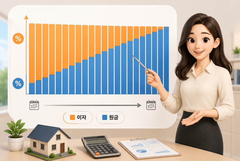 대출 중도상환 효과 분석: 월 20만원 추가 상환 시 이자 변화