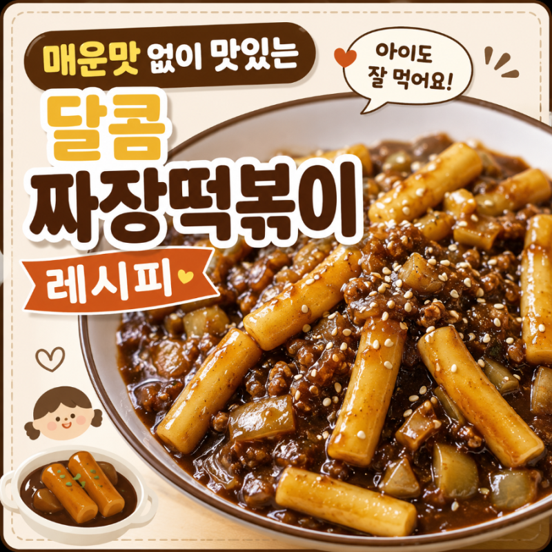 짜장떡볶이 만들기 | 아이도 잘 먹는 달콤 짜장소스 떡볶이 레시피