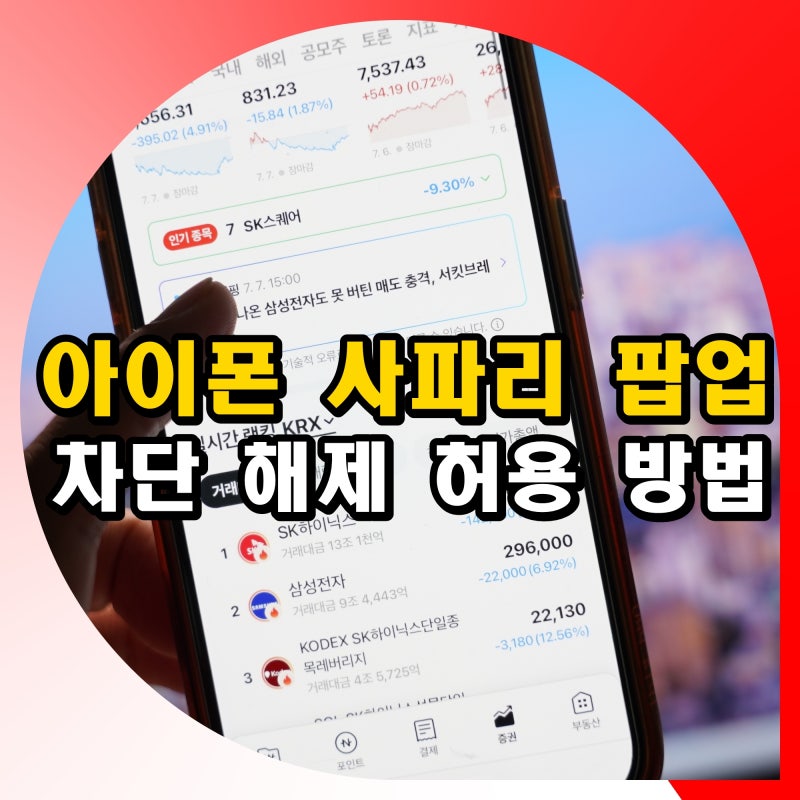 아이폰 사파리 팝업 차단 해제 허용 방법