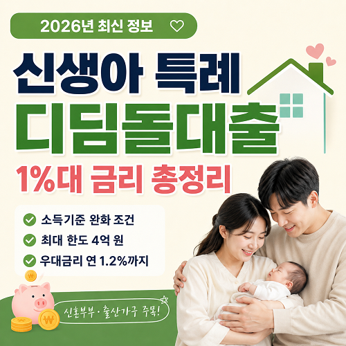 신생아 특례 디딤돌대출 조건 총정리｜1%대 금리·소득기준·한도 4억