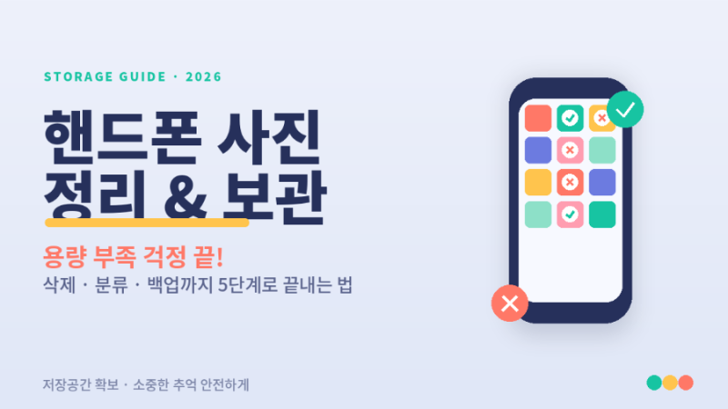 핸드폰 사진 정리 & 보관 방법 총정리 (용량 부족 걱정 끝, 5분이면 시작!)