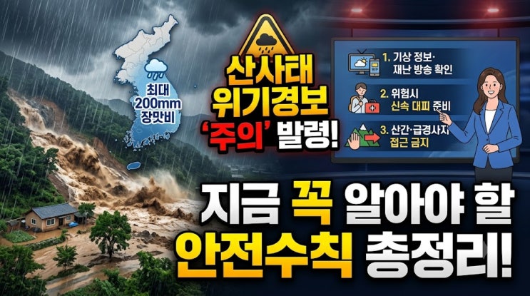 <b>산사태 위기경보</b> '주의' 발령…지금 꼭 알아야 할 안전수칙... 