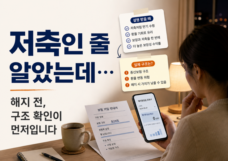 메트라이프 달러종신보험 해지, 가입 당시 설명과 다르다면