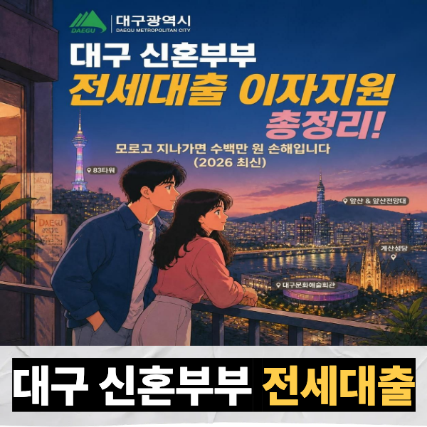 2026 대구 신혼부부 전세대출 이자지원사업 총정리!