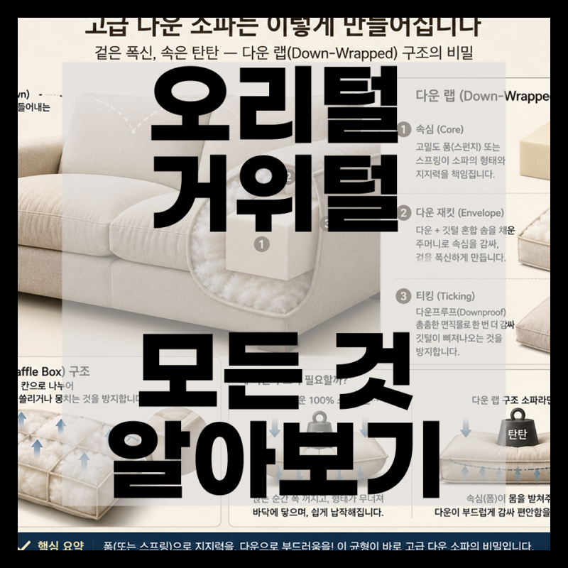 구스다운 소파, 왜 앉으면 구름 위에 앉은 것 같을까? — 오리털·거위털의 모든 것