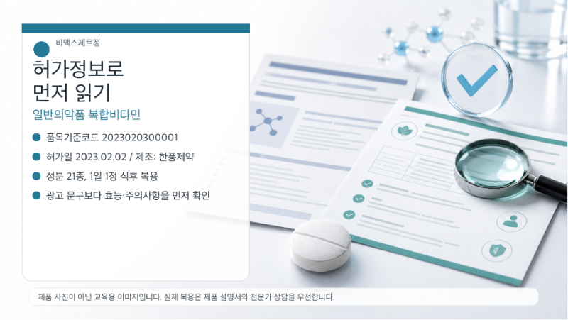 비맥스제트정, 성분표로 읽는 고함량 활성비타민 복합제
