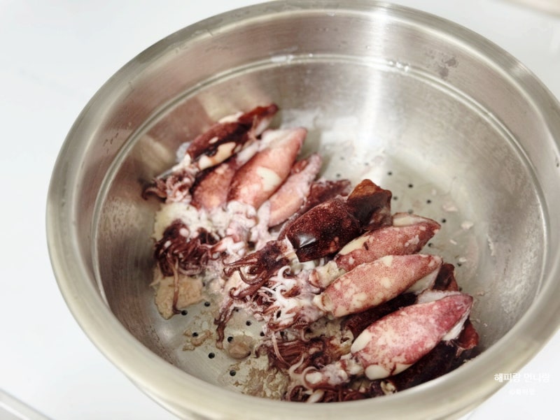 오징어통찜 실패후 총알한치 성공! 더씨푸드 냉동 총알한치 통찜 볶음 버터구이 레시피