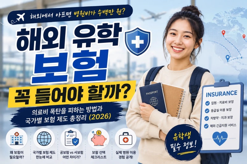 해외 유학 보험 꼭 들어야 할까? 의료비 폭탄을 피하는 방법과 국가별 보험 제도 총정리