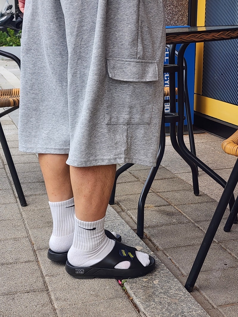 족저근막염 슬리퍼 발바닥 부담 줄여주는 터치그라운드 남성 리커버리슬리퍼