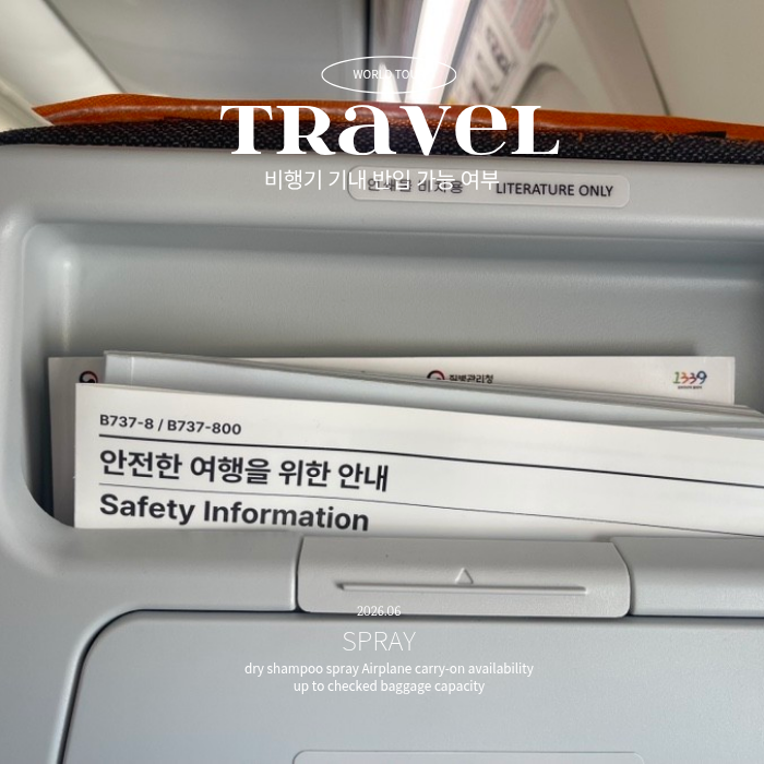 드라이샴푸 스프레이 비행기 기내 반입 가능 여부