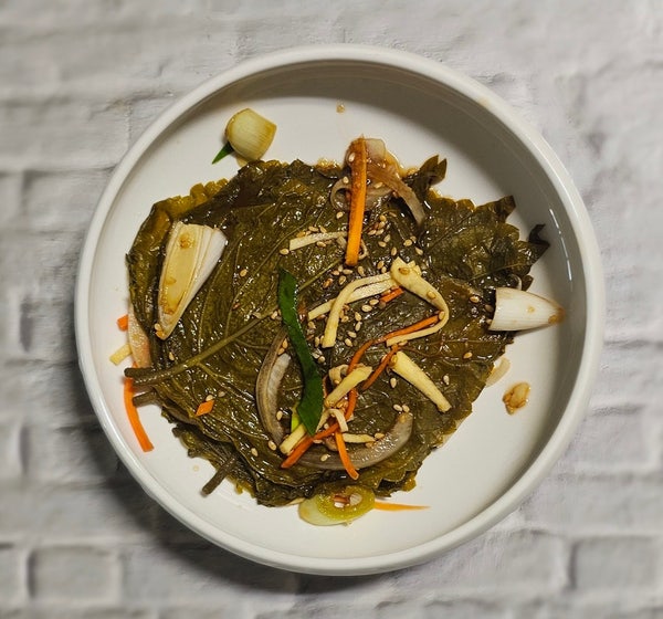 소금물에 절인 깻잎으로 만드는 저염 양념 깻잎장아찌