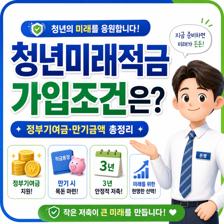 청년미래<b>적금</b> 가입조건은? 정부기여금·만기금액 총정리