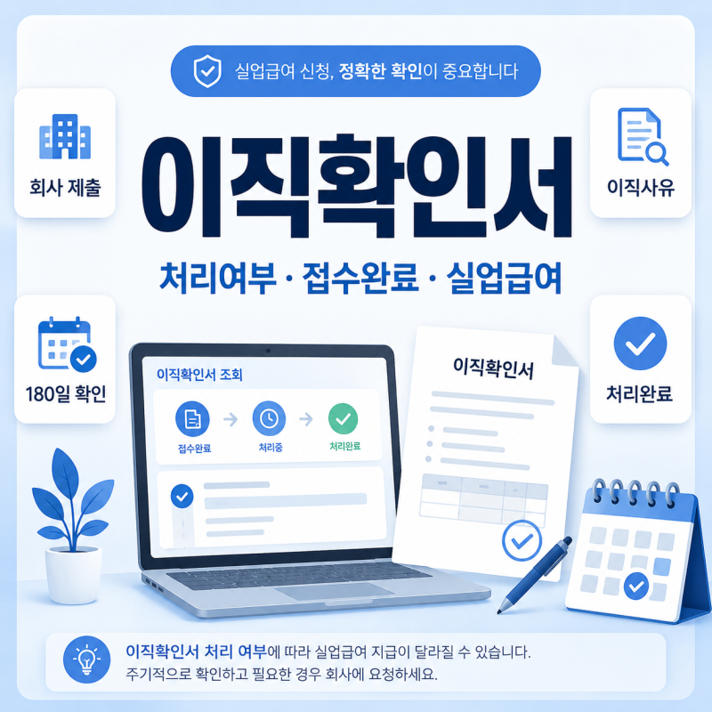 이직확인서 처리여부 조회 방법과 접수완료 뜻