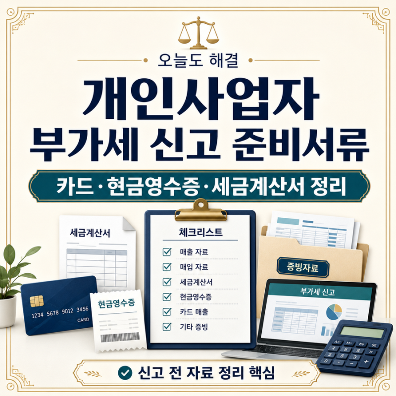 개인사업자 부가세 신고 준비서류｜카드·현금영수증·세금계산서 정리