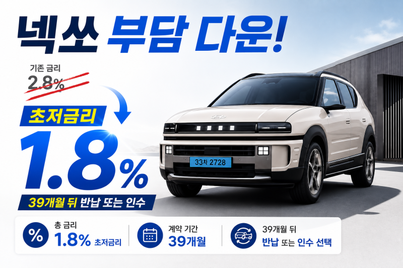 넥쏘 부담다운｜1.8% 저금리 구매 조건 총정리