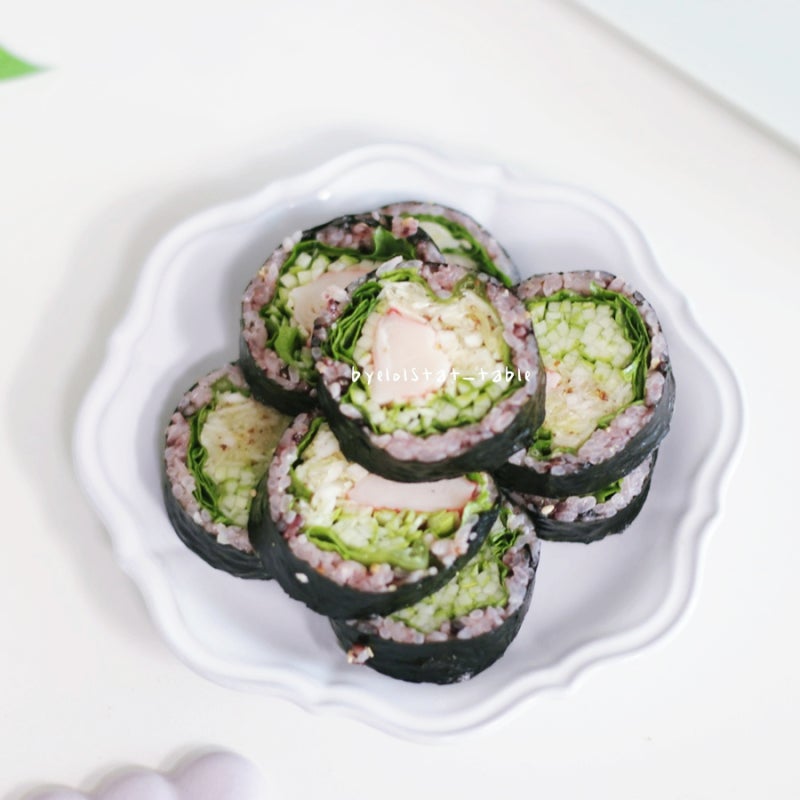 오이 크래미김밥 만들기 양배추라페 다이어트 요리 레시피