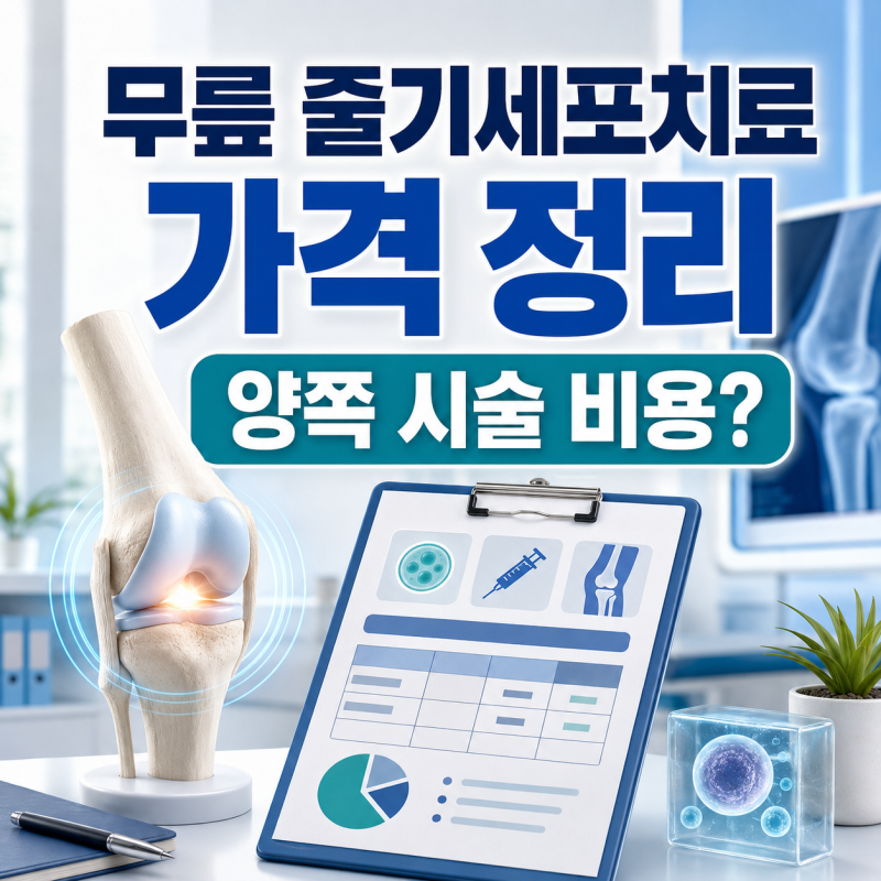 무릎 줄기세포치료 가격 정리｜양쪽 시술하면 비용 줄어들까?