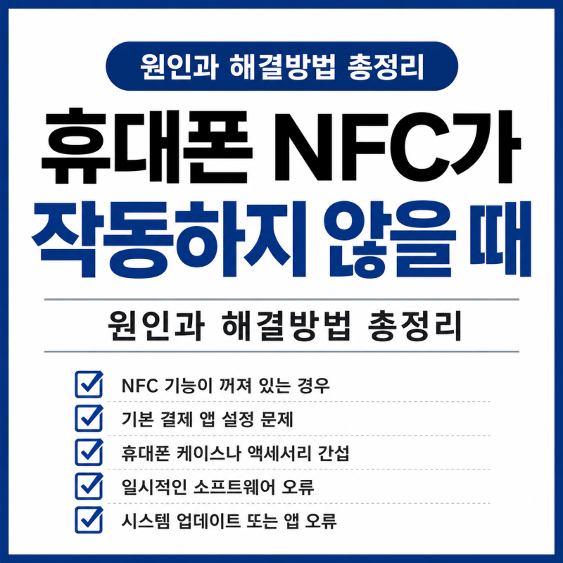 삼성페이·교통카드 인식 안 된다면? 휴대폰 NFC 오류 해결방법