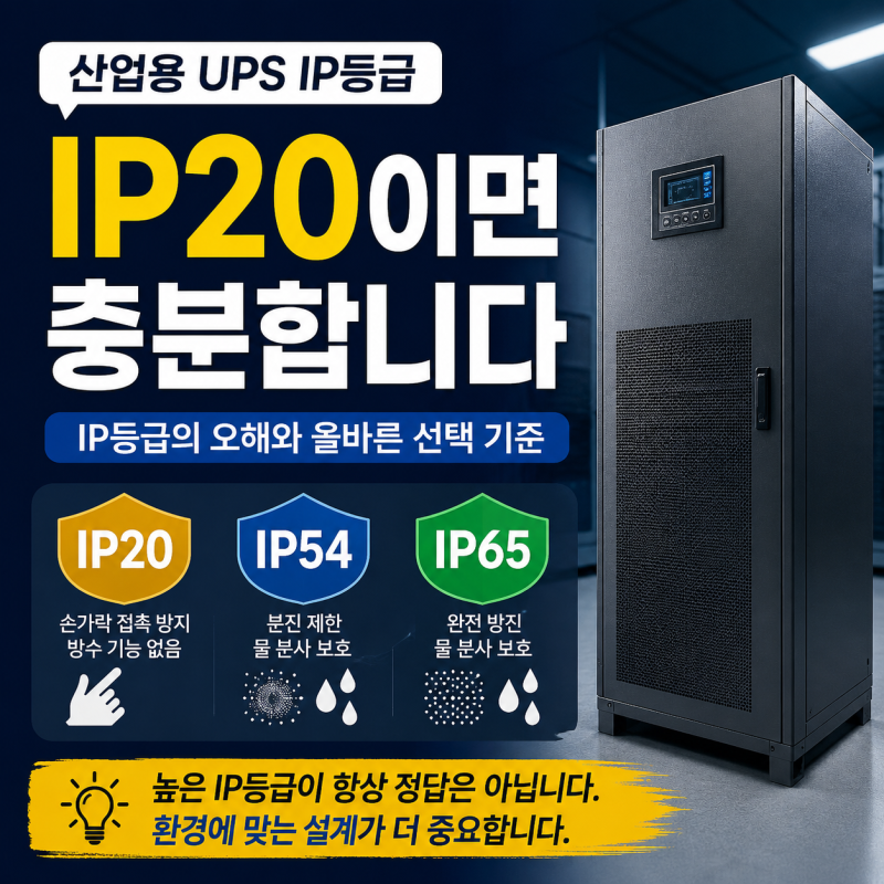 산업용 UPS IP등급, IP20이면 충분한 이유