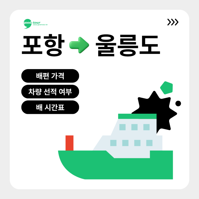 포항 울릉도 배편 가격과 차량선적, 시간표까지 5분 만에 끝내기