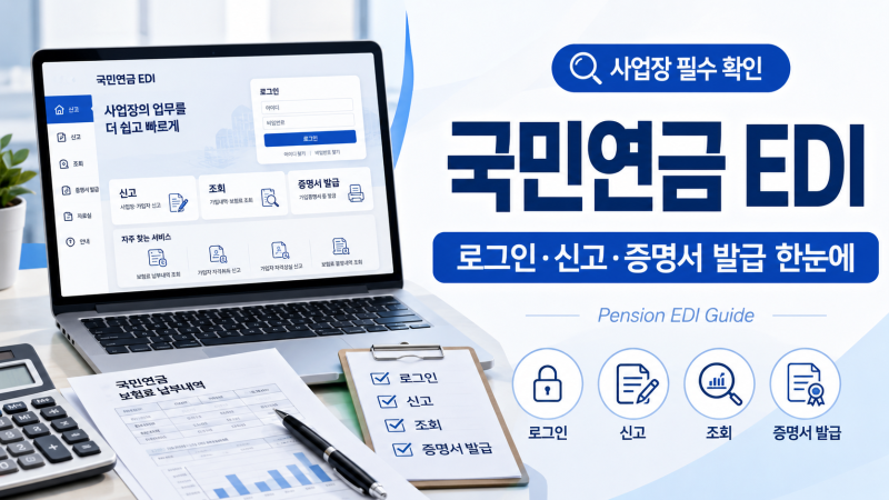 국민연금 EDI 로그인 방법, 사업장 신고·조회 한눈에