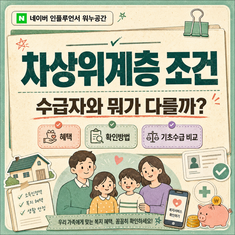 차상위계층과 기초생활수급자 차이, 소득 기준보다 먼저 볼 것