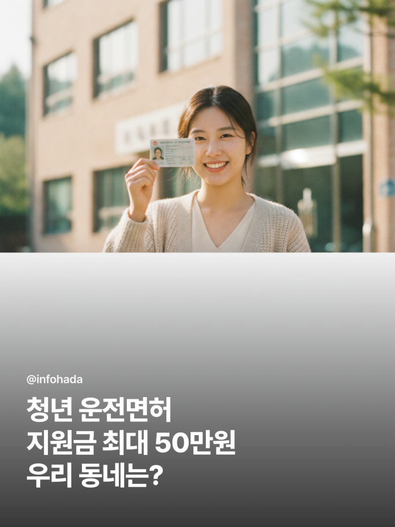 2026년 청년 운전면허 지원금 총정리, 지자체별 최대 50만원 받는 조건