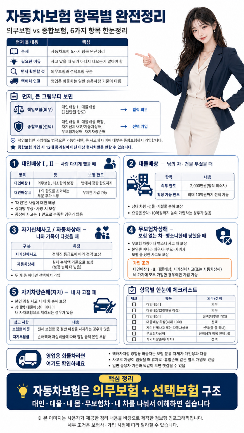 자동차보험 항목별 완전정리