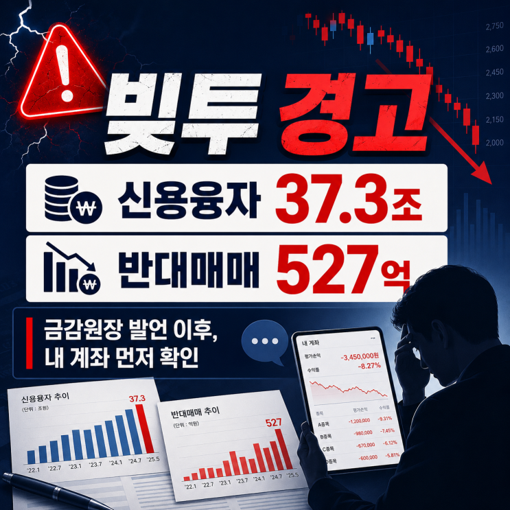 신용융자 37조·반대매매 527억…<b>이찬진</b> 금감원장 빚투 <b>경고</b>... 