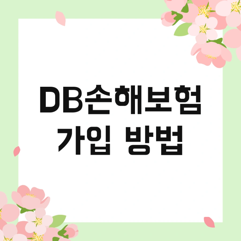 DB손해보험 가입 방법 및 계산방법 보험료 가입절차 자동차보험 한눈에 보기