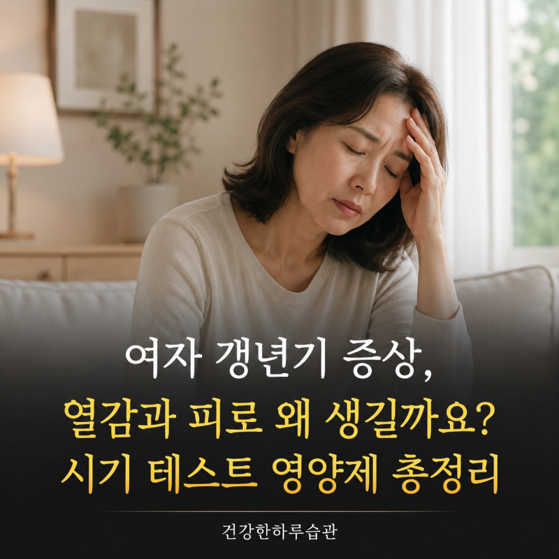 여자 갱년기 증상, 열감과 피로 왜 생길까요? 시기 테스트 영양제 총정리