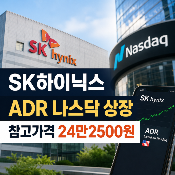<b>SK하이닉스</b> 10일 나스닥 <b>ADR 상장</b>, 참고가격 24만2500원... 