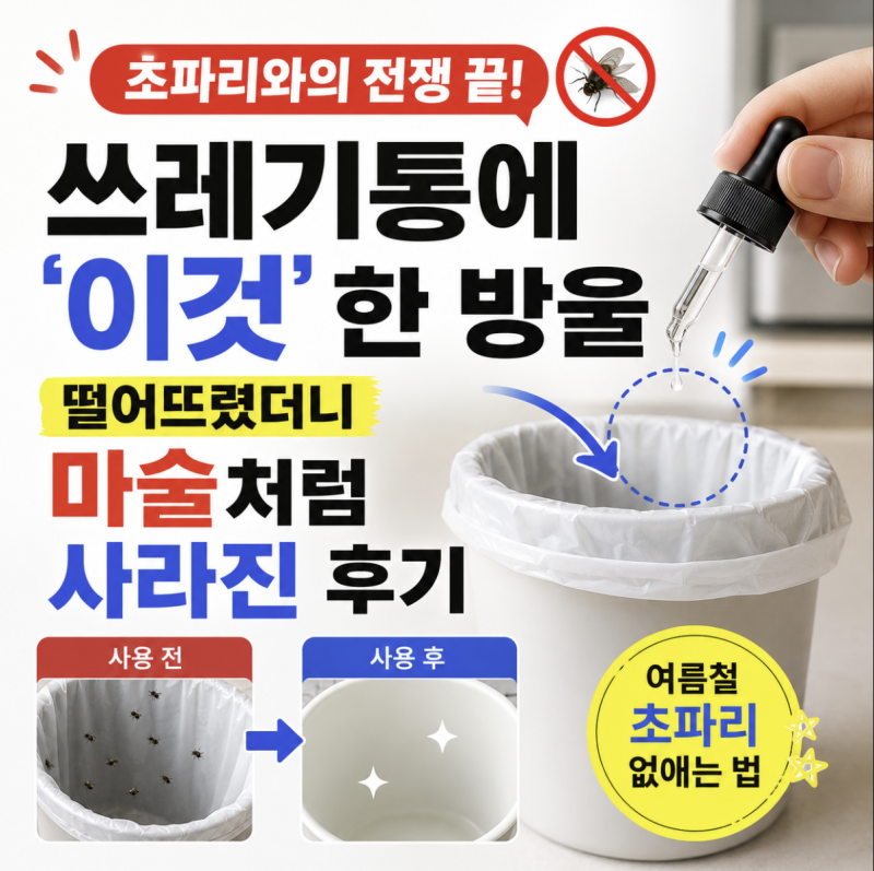 여름철 초파리 없애는 법, 쓰레기통에 '이것' 한 방울로 완벽 퇴치한 후기