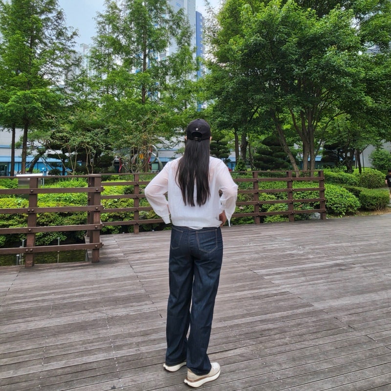 안다르 아이스 에어데님 세미와이드 청바지 시원한 안다르 여름 청바지 데일리 후기