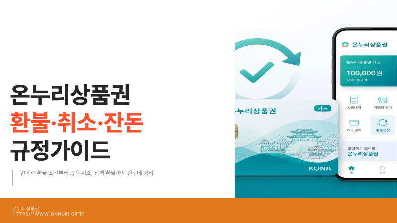 온누리상품권 환불 방법｜취소·환불·잔돈 규정 총정리