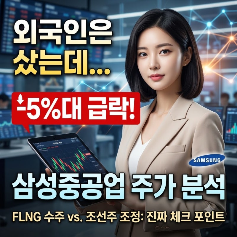 삼성중공업 주가 분석, 외국인은 샀는데 왜 -5%대 급락했나 조정 사이 진짜 체크할 포인트는 ....