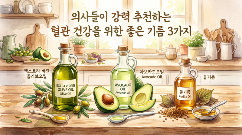 의사들이 적극 추천하는 '혈관 건강'에 좋은 식용유 기름 3가지 (콜레스테롤 낮추는 방법)