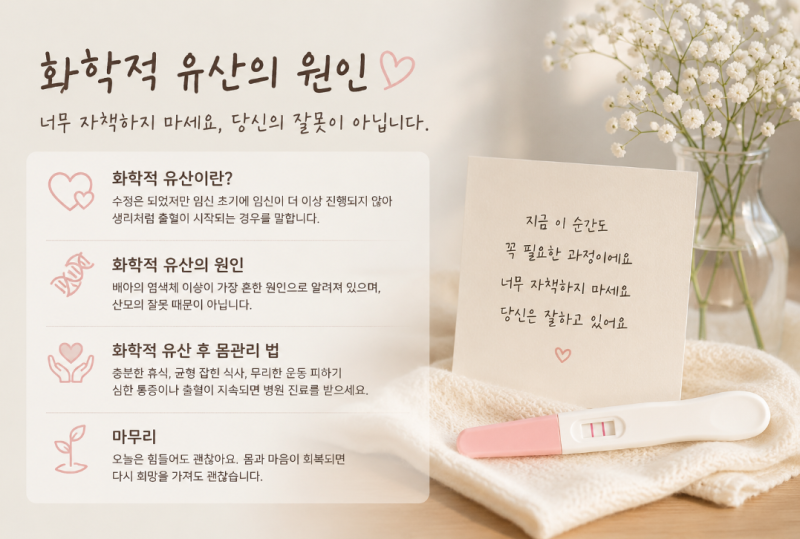 화학적 유산의 원인, 너무 자책하지 않았으면 좋겠습니다