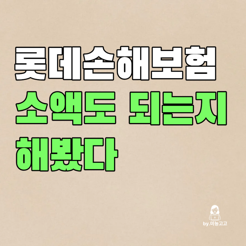 롯데손해보험 실비청구 후기, 소액도 되는지 해봤다