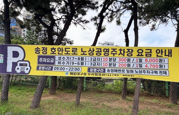 해운대 송정해수욕장 공용주차장