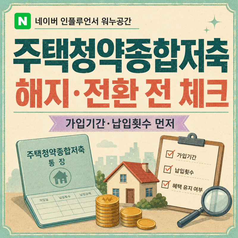 주택청약종합저축과 청년주택드림 비교, 전환 전 확인할 조건