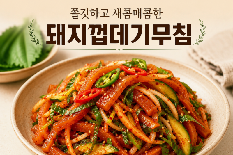 새콤달콤 매콤한 돼지껍데기무침 구이레시피