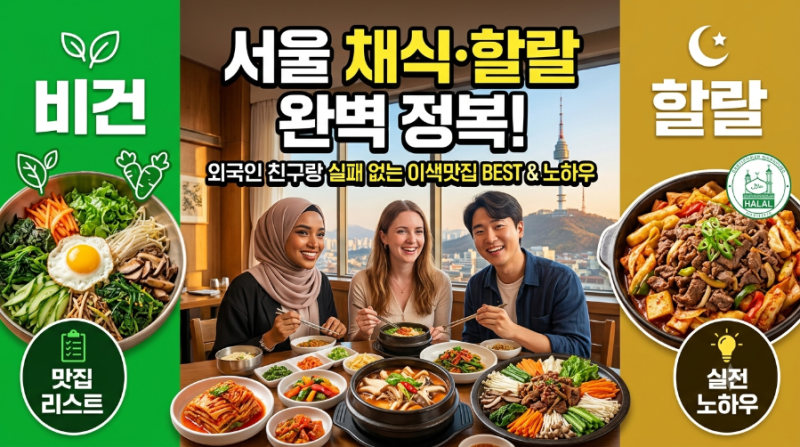 무슬림,비건외국인여행객을 위한 이색음색(할랄,비건식당)알아보기-사찰음식