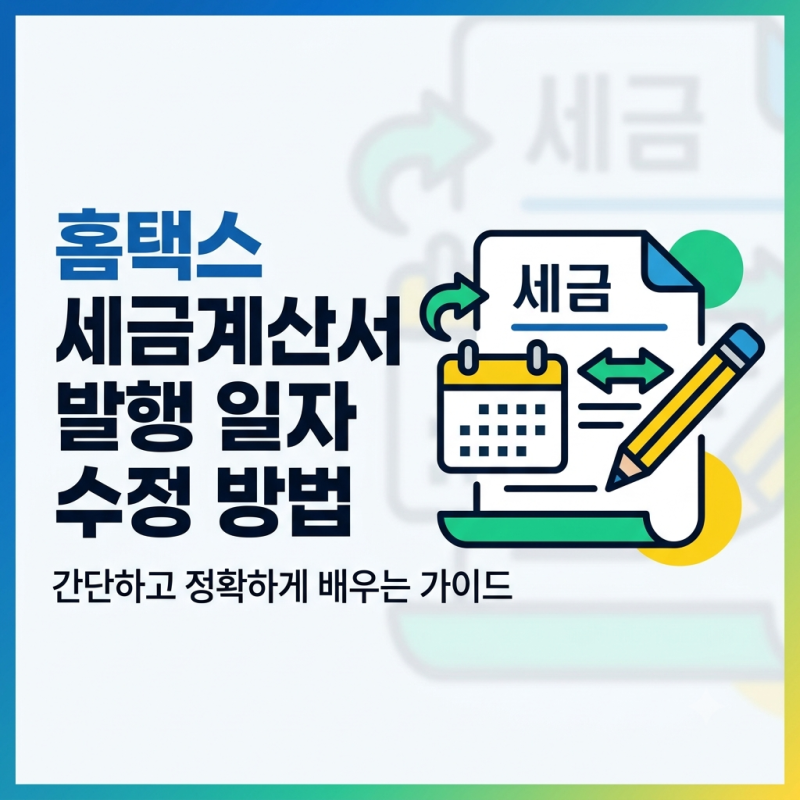 전자세금계산서 날짜 잘못 발행했을 때! 가산세 없이 수정하는 법