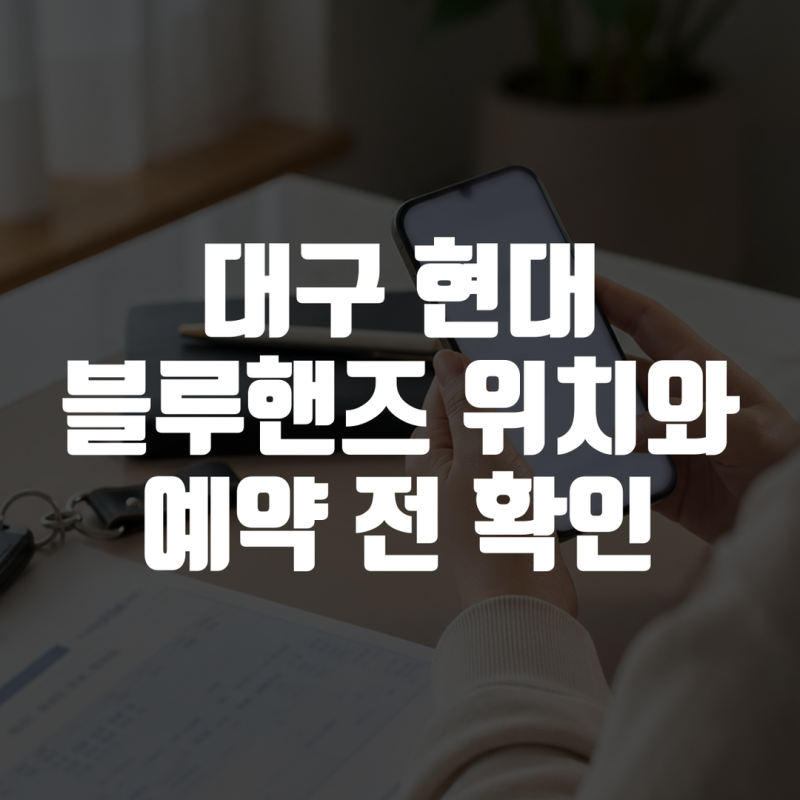 대구 현대 블루핸즈 위치와 예약 전 확인