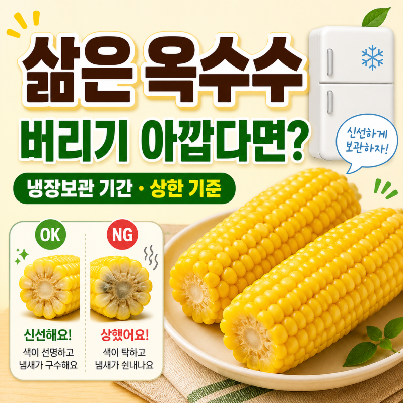 삶은 옥수수 버리기 아깝다면? 냉장보관 기간과 상한 기준